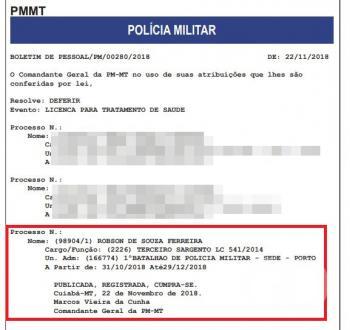 Robson de Souza Ferreira, homicídio zero km, tratamento de saúde