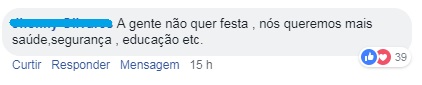 Coment&aacute;rios sobre o cancelamento do Festival