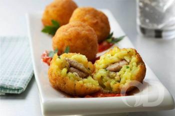 Arancinis com sardinha