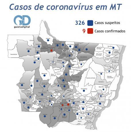 Mapa e Lista Coronavírus - 25 de março