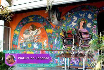Pintura de Adir Sodr&eacute; no Chopp&atilde;o
