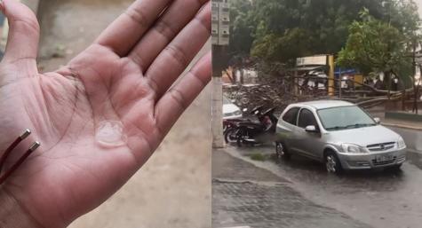 Veja vídeos - Temporal com granizo causa prejuízos e medo - Vimarsana News