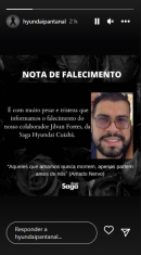 Nota de pesar Jilvan Fortes 
