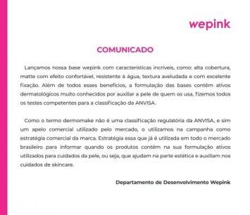 comunicado we pink v fonseca