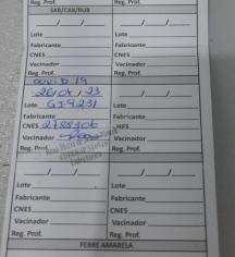 Carteira vacinação senhor José