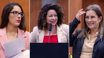 deputada Janaina Riva (MDB), Professora Graciele (PT) e Valdeniria Dutra (PSB).