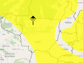 Previsão do tempo com alerta amarelo de chuvas intensas em todo o estado 