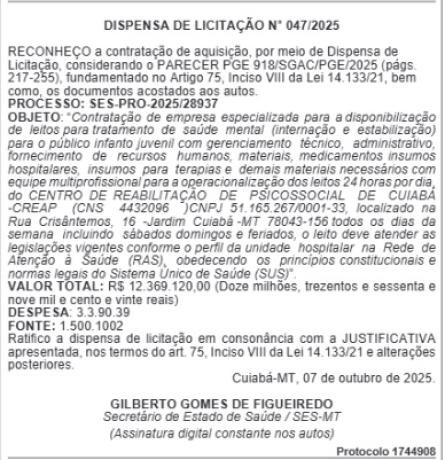 contrato de licitação Creap