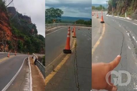 V&iacute;deo exp&otilde;e rachaduras no Port&atilde;o do Inferno e reacende alerta na MT-251 | Gazeta Digital