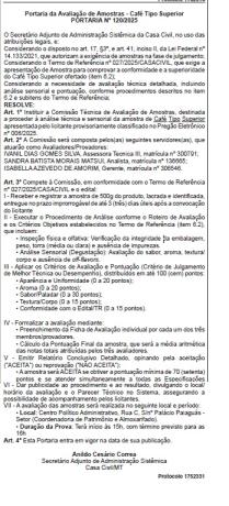 portaria comiss&atilde;o cafe casa civil