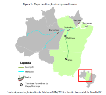 demonstra&ccedil;&atilde;o de trajeto do Ferrogr&atilde;o